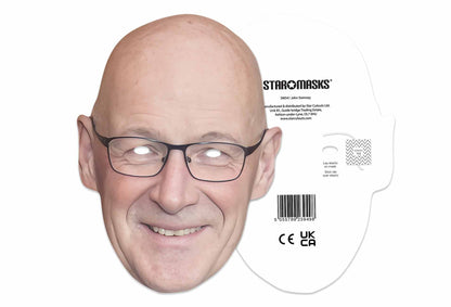 SM541 John Swinney Single Cardboard Face Mask Includes Tabs and Elastic