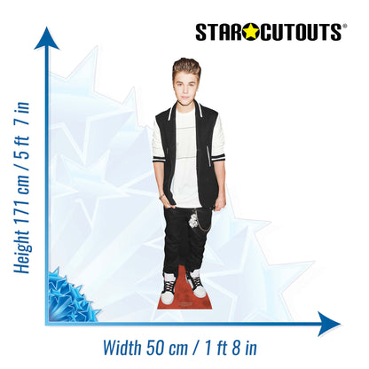 CS547 Justin Beiber - Black Tracksuit Height 171cm Lifesize Cardboard Cutout