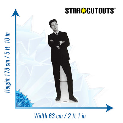 CS552 Cliff Richard - Black and white Height 178cm Lifesize Cardboard Cutout