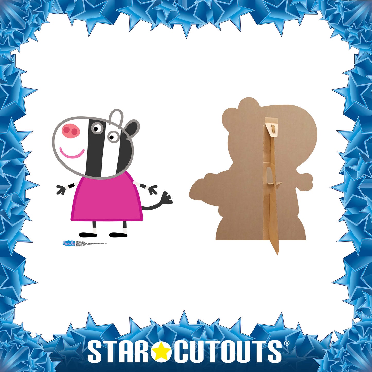 SC552 Zoe Zebra (Star Mini Cut-out) Cardboard Cut Out Height 68cm