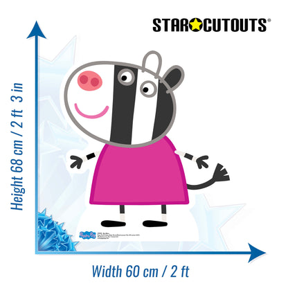 SC552 Zoe Zebra (Star Mini Cut-out) Cardboard Cut Out Height 68cm