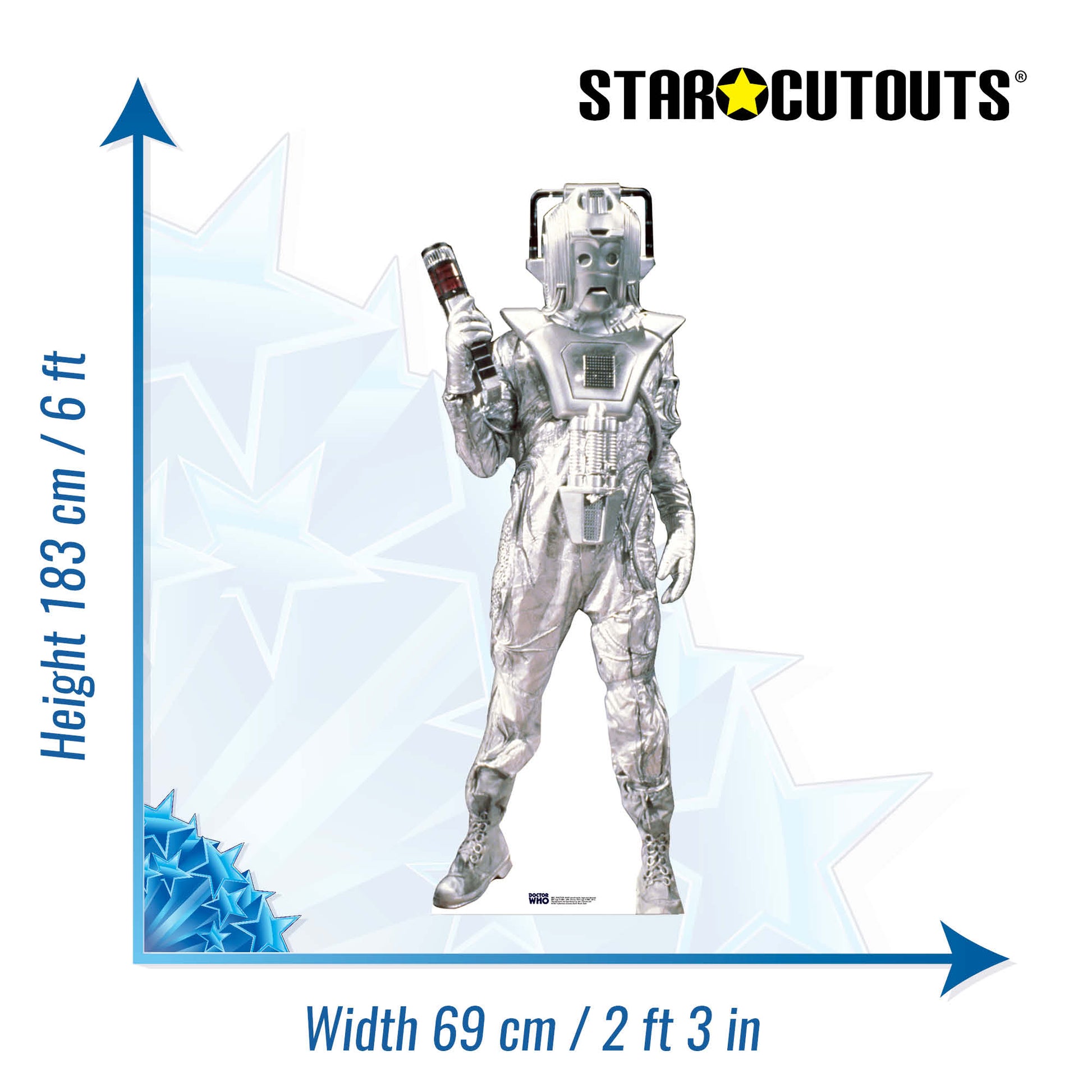 Classic Cyberman Earth Shock Style Cardboard Cut Out Height 183 cmcm - Star Cutouts