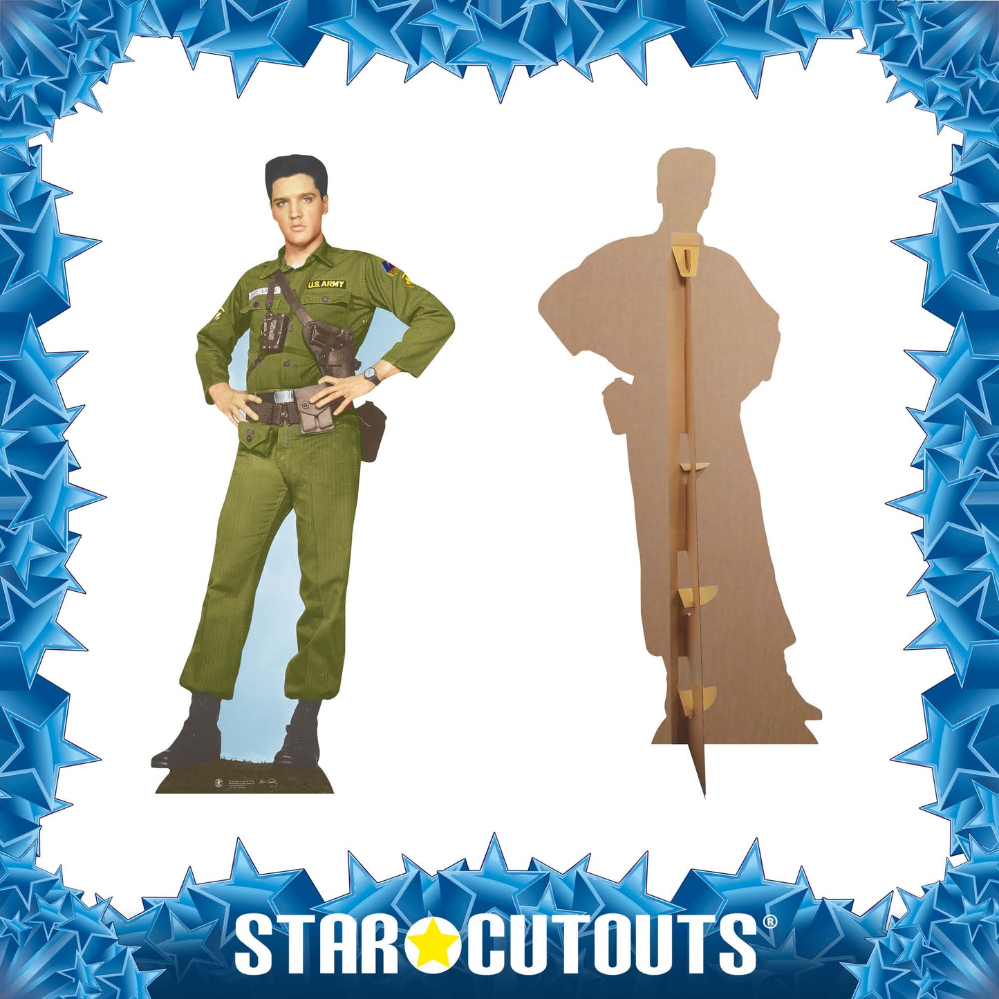 SC571 Elvis Presley Army Days Cardboard Cut Out Height 186cm