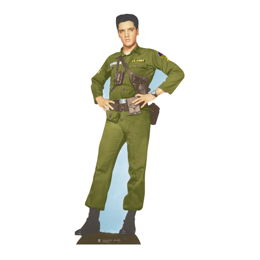 SC571 Elvis Presley Army Days Cardboard Cut Out Height 186cm