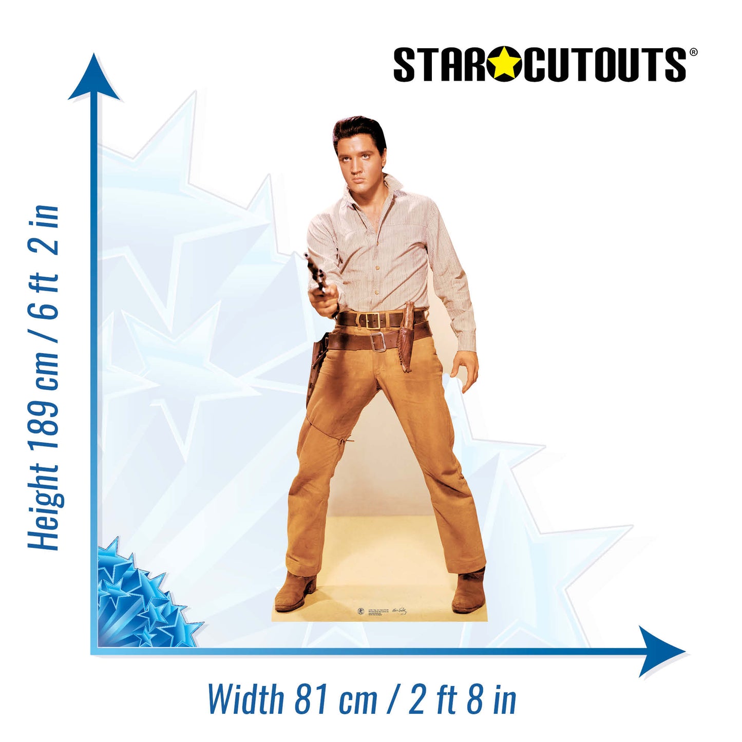 SC572 Elvis Presley Gunfight Cardboard Cut Out Height 189cm