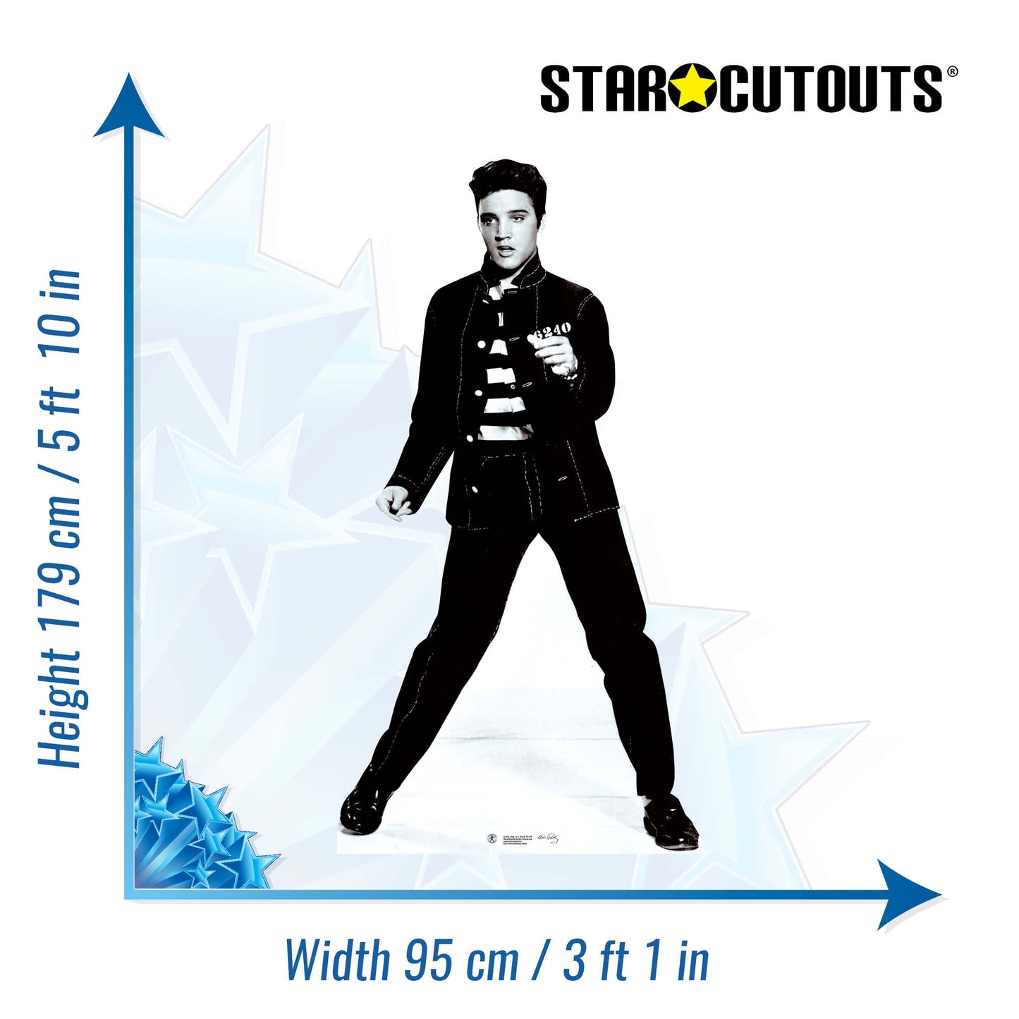 SC574 Elvis Jailhouse Rocks Cardboard Cut Out Height 179cm