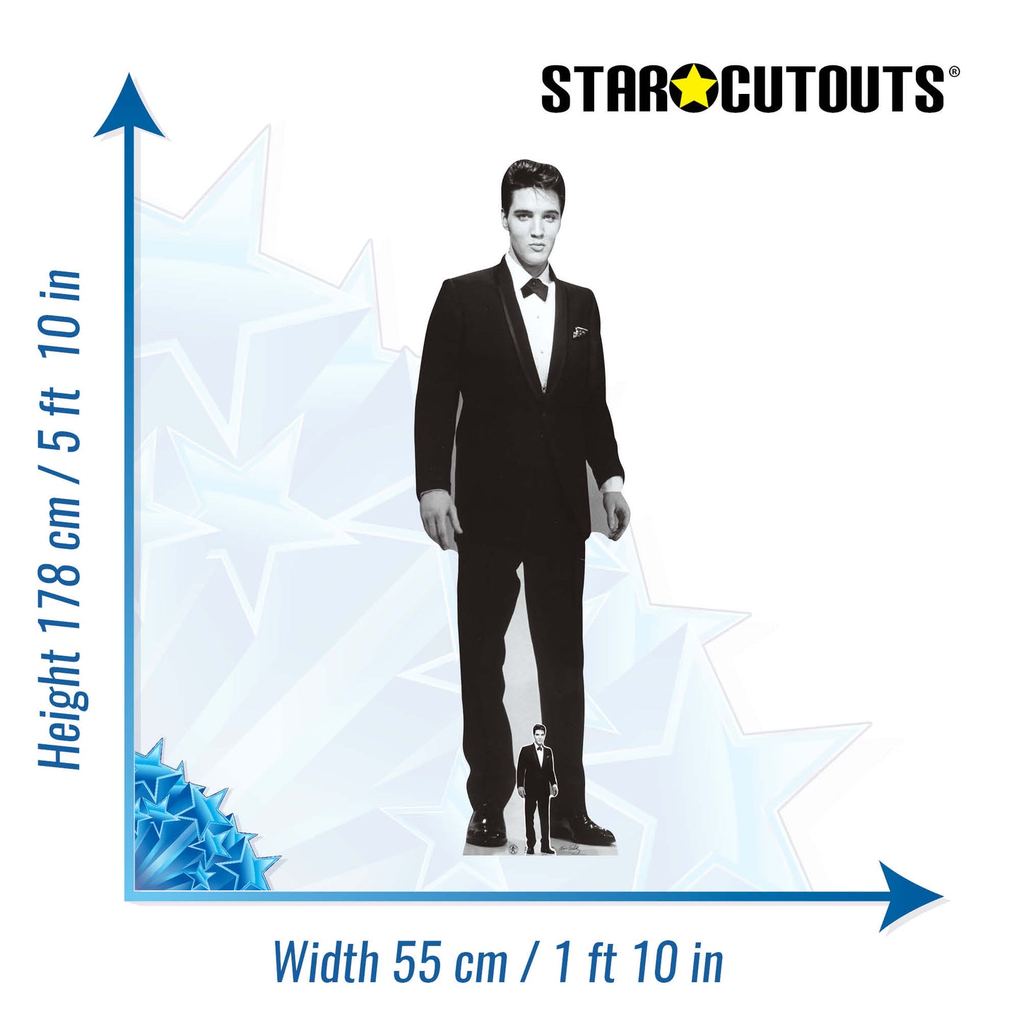SC576 Elvis Presley Tuxedo Cardboard Cut Out Height 178cm