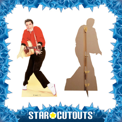 SC577 Elvis Presley Red Jacket and Guitar Cardboard Cut Out Height 186cm
