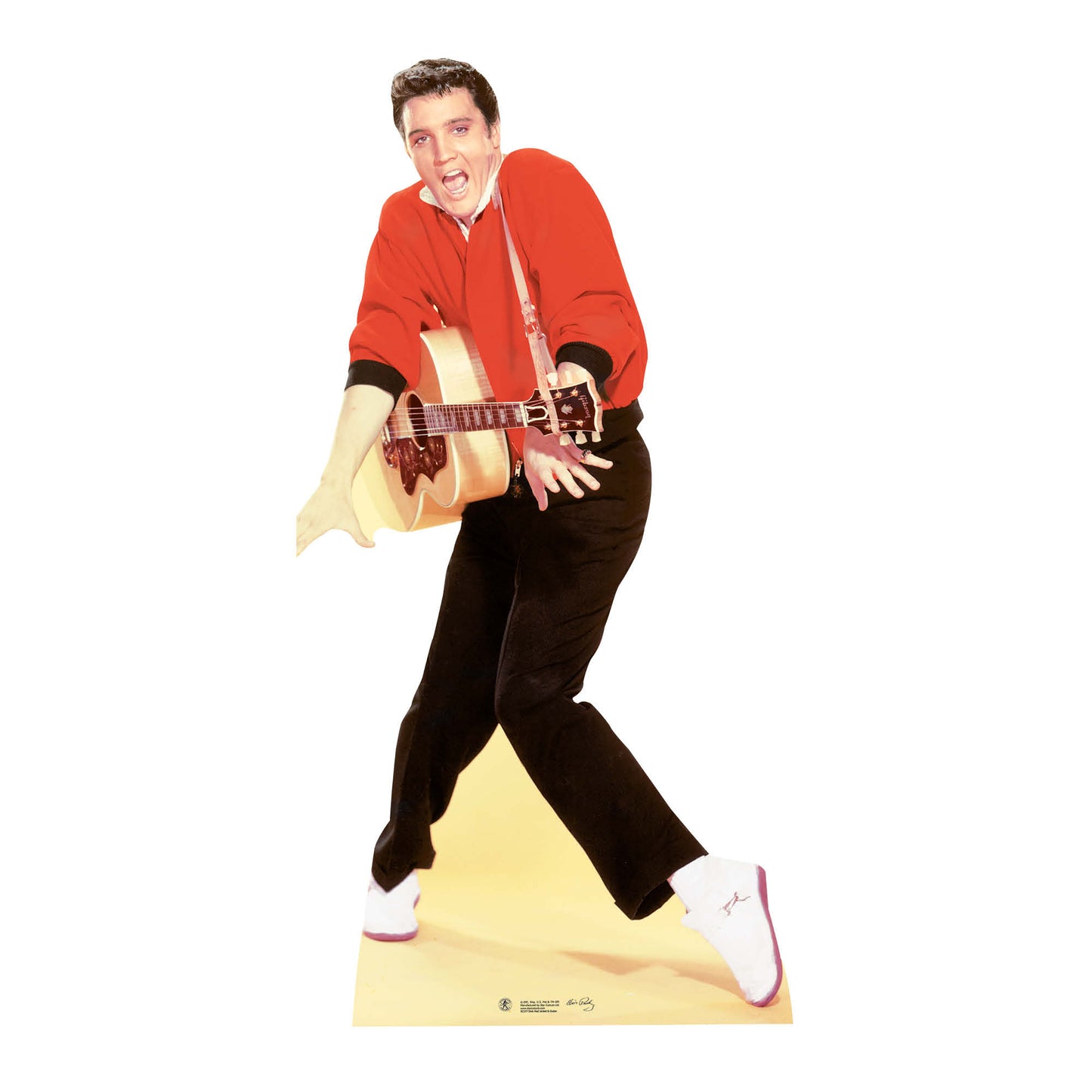 SC577 Elvis Presley Red Jacket and Guitar Cardboard Cut Out Height 186cm
