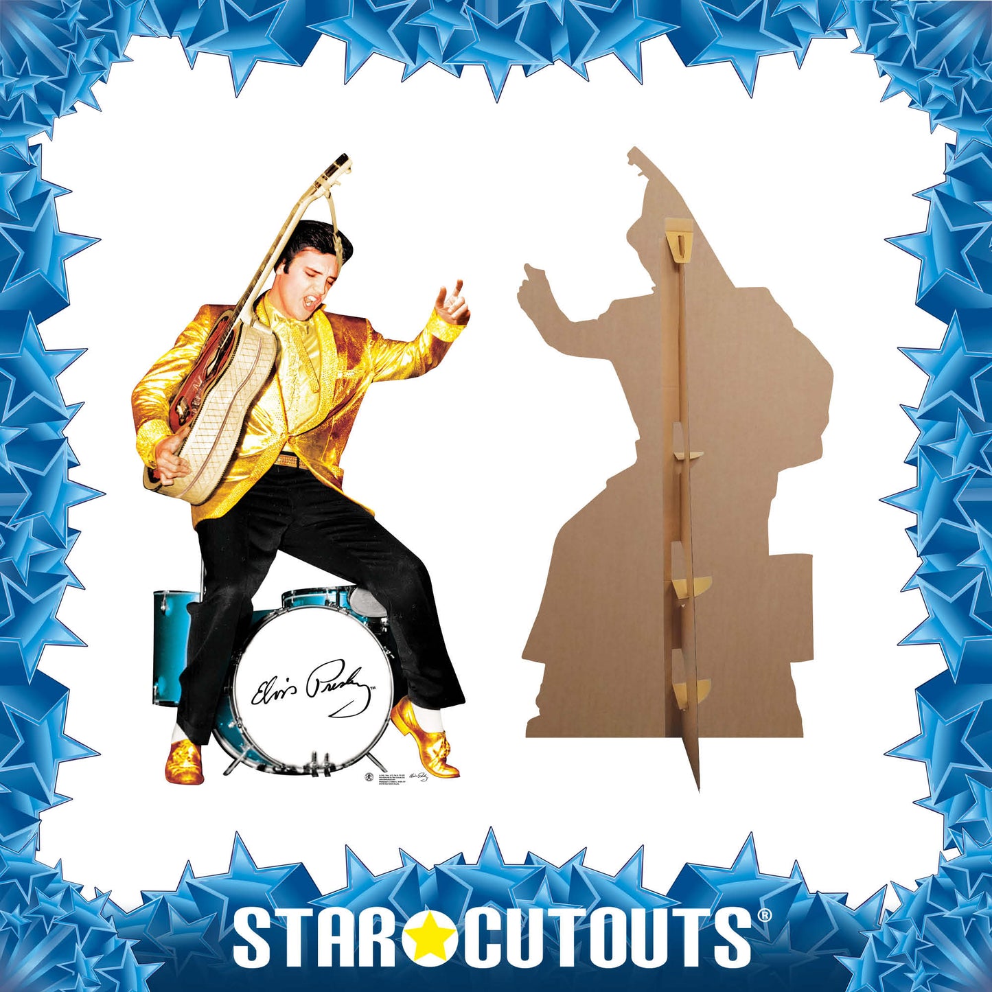 SC578 Elvis Gold And Drums Cardboard Cut Out Height 185cm