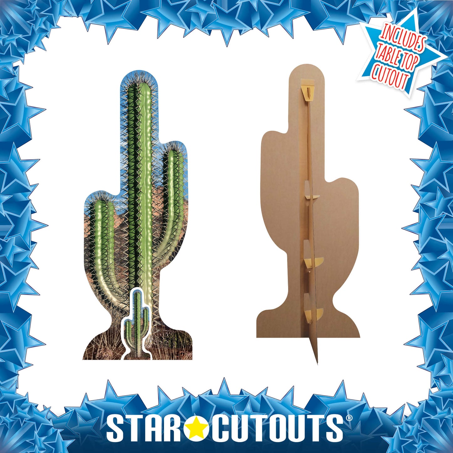 SC583 Cactus Single Cardboard Cut Out Height 183cm