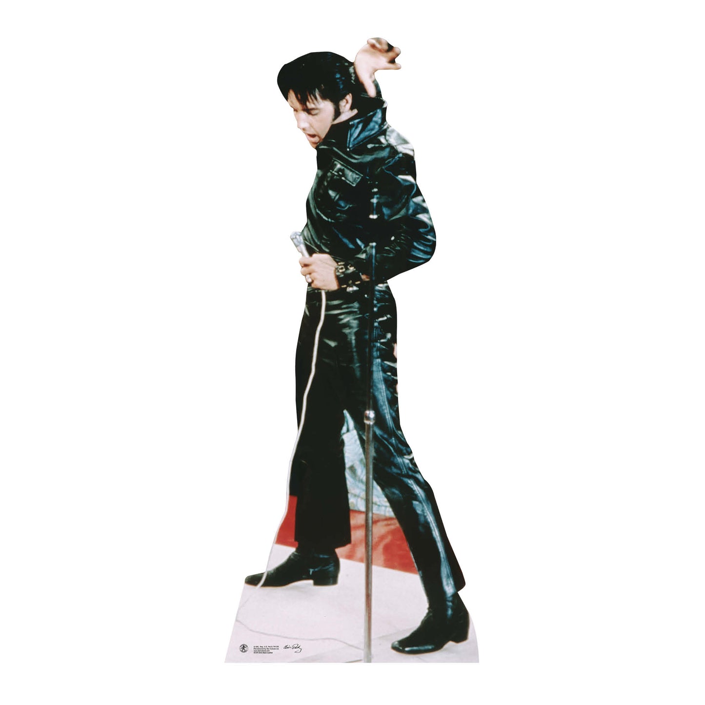 SC594 Elvis Black Leather Cardboard Cut Out Height 184cm