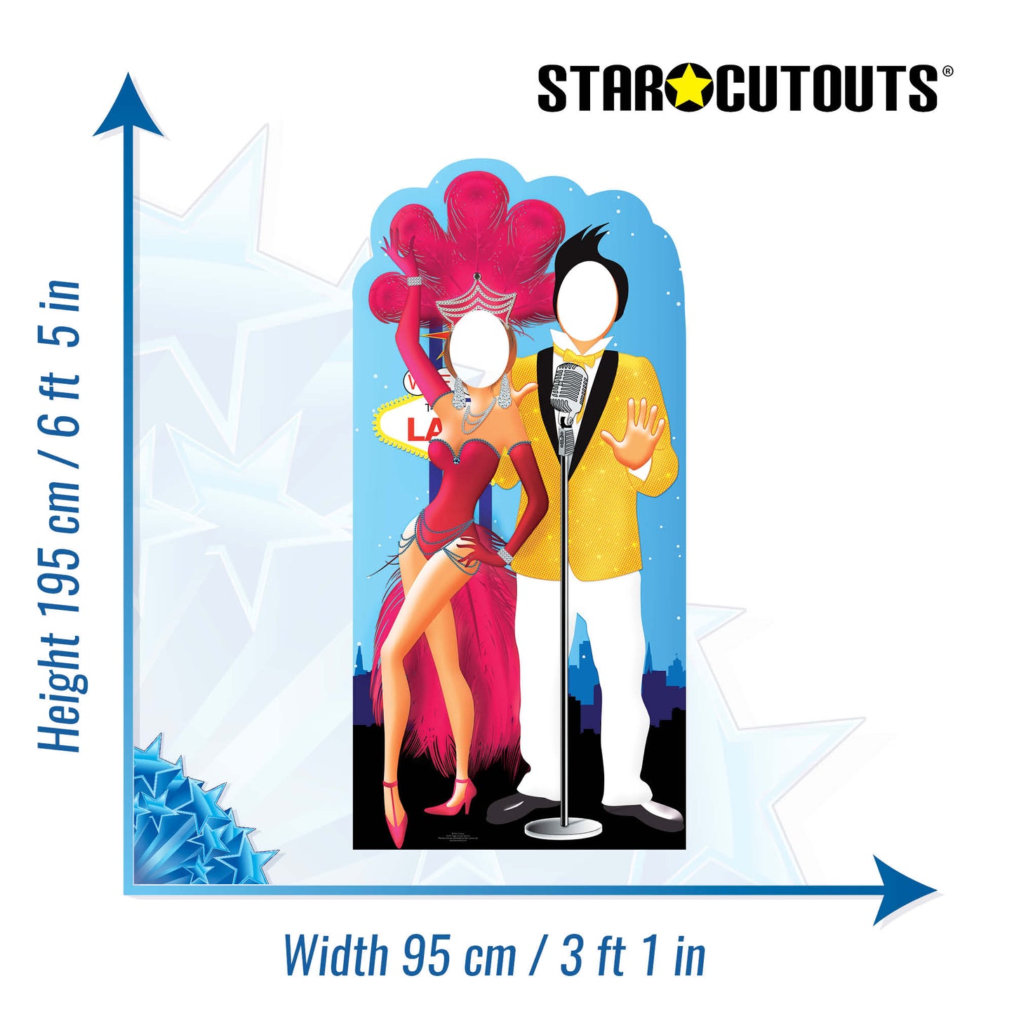 SC597 Vegas Couple Stand-In Cardboard Cut Out Height 195cm