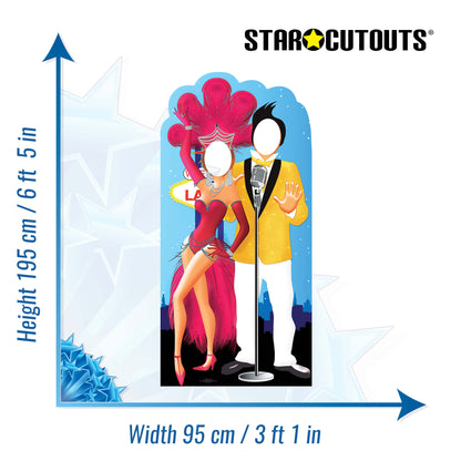 SC597 Vegas Couple Stand-In Cardboard Cut Out Height 195cm