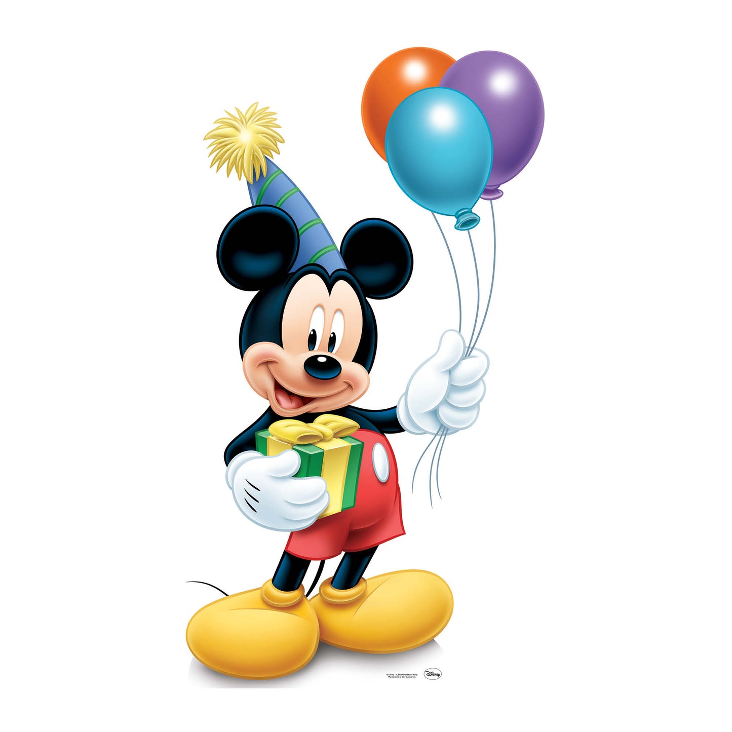 SC601 Mickey Mouse Party With Balloons  Cardboard Cut Out Height 129cm