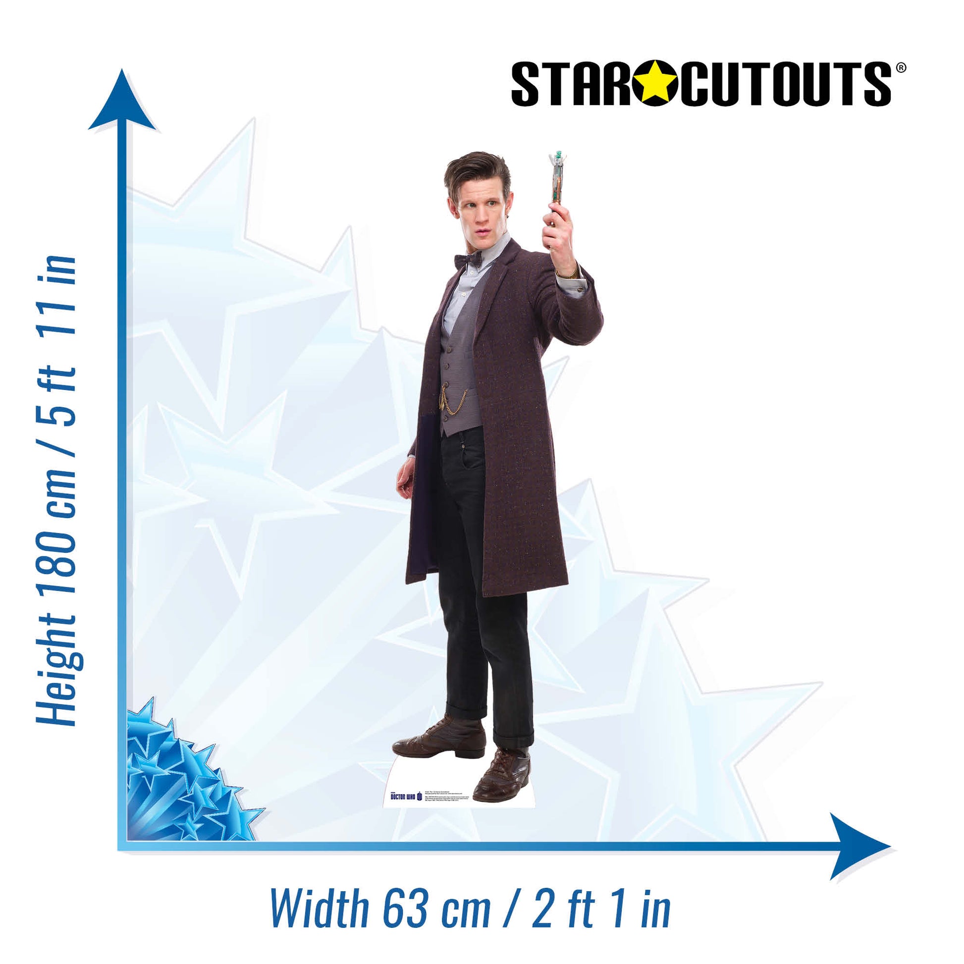 The 11th Doctor 2013 Screwdriver Matt Smith Cardboard Cut Out Height 180cm - Star Cutouts