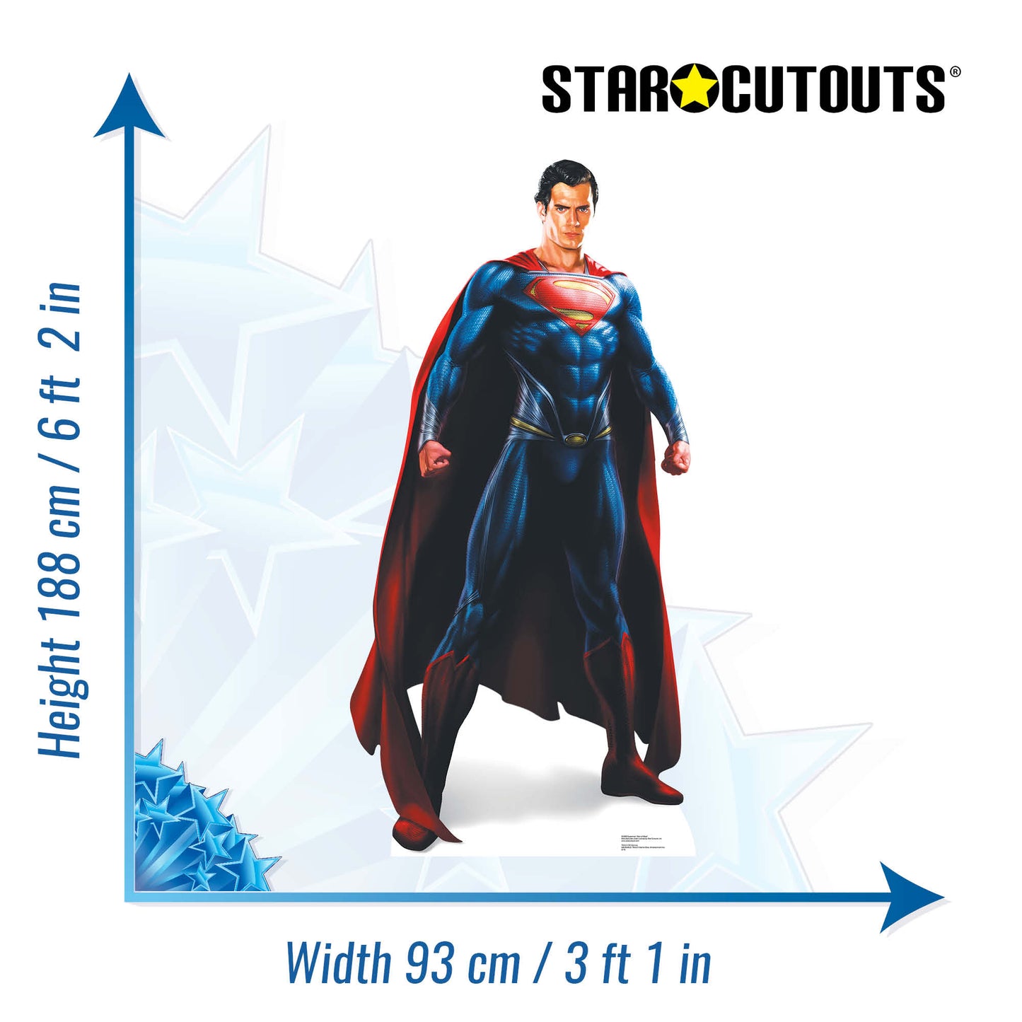 SC609 Superman 'Man of Steel' Cardboard Cut Out Height 188cm