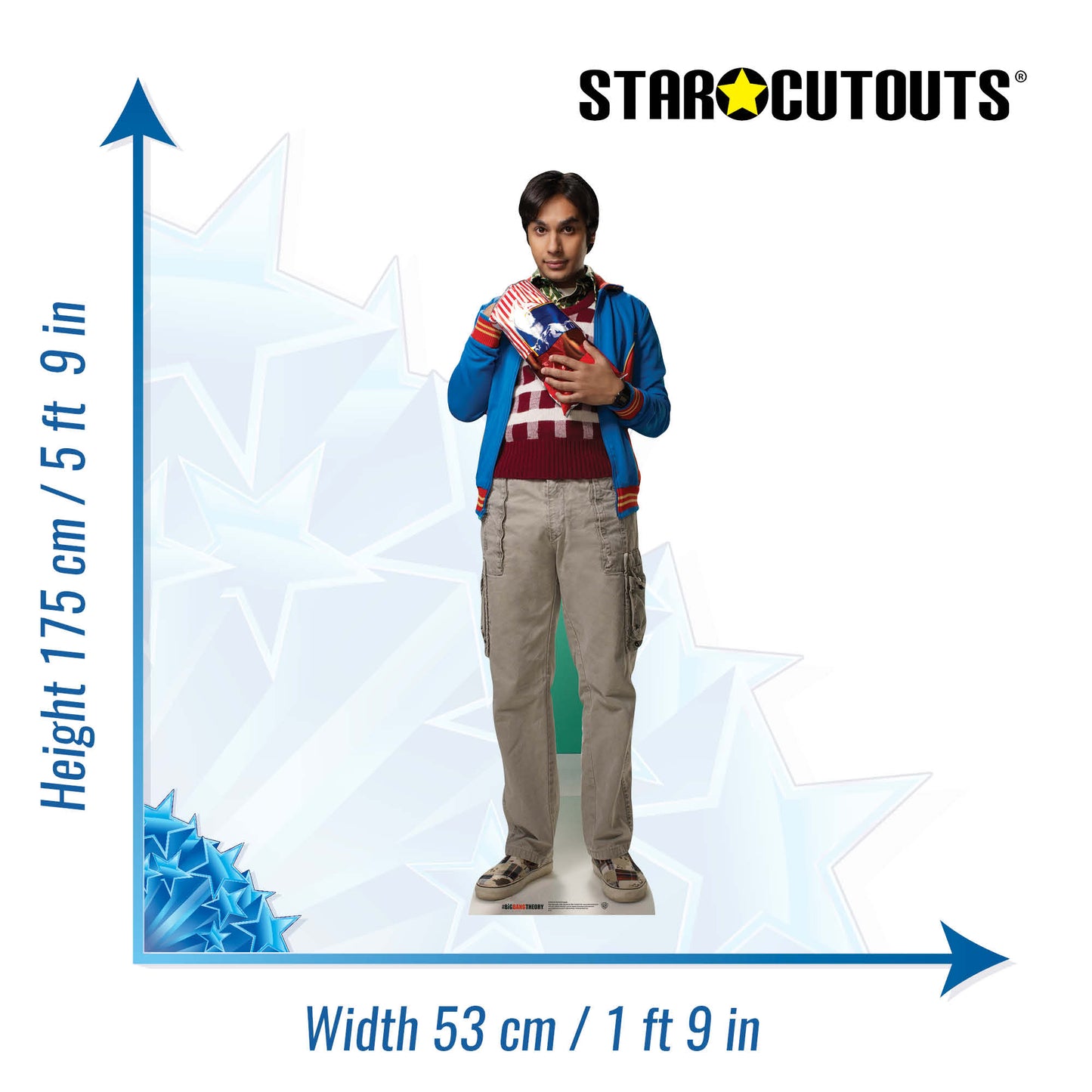 SC622 Dr Raj Koothrappali The Big Bang Theory Cardboard Cut Out Height 175cm - Star Cutouts