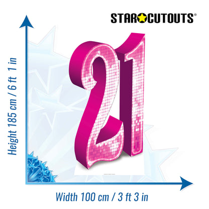 SC630 PINK number 21 Cardboard Cut Out Height 185cm