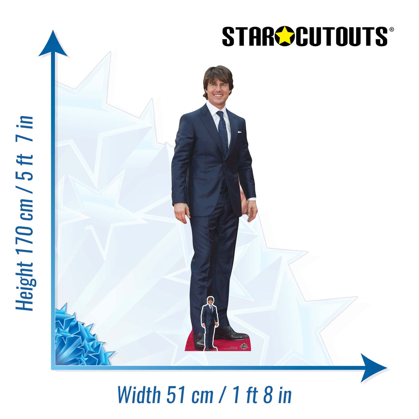 CS637 Tom Cruise Height 170cm Lifesize Cardboard Cut Out With Mini