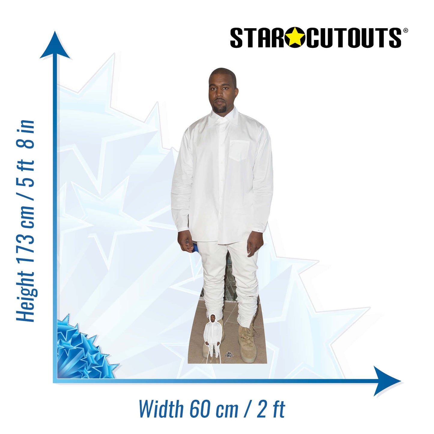CS645 Kanye West Height 173cm Lifesize Cardboard Cut Out With Mini