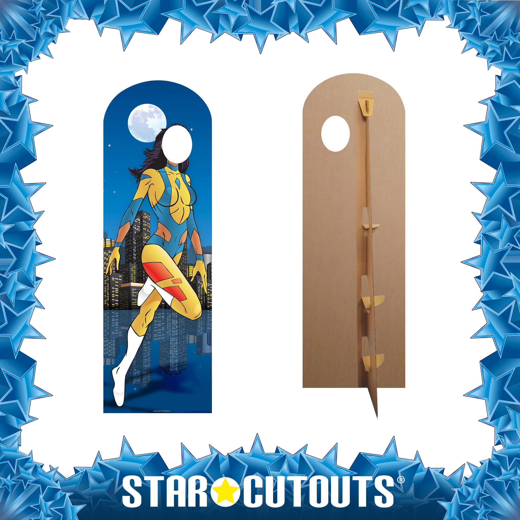 Rectangular Hero Stand SC651 Female superhero Stand In Cardboard Cut Out Height 181cm – Star ...