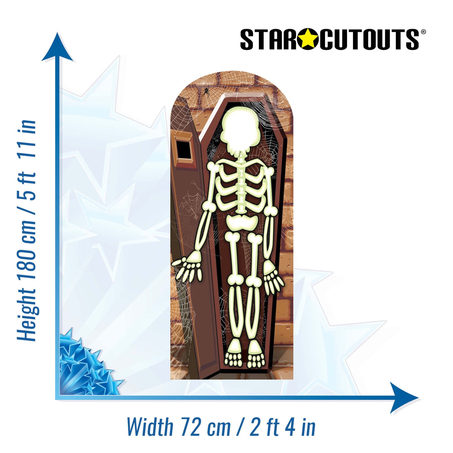 SC653 Skeleton Stand In Cardboard Cut Out Height 180cm
