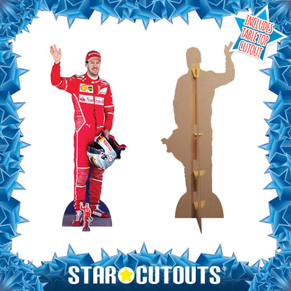 CS669 Sebastian Vettel Red Height 183cm Lifesize Cardboard Cut Out With Mini