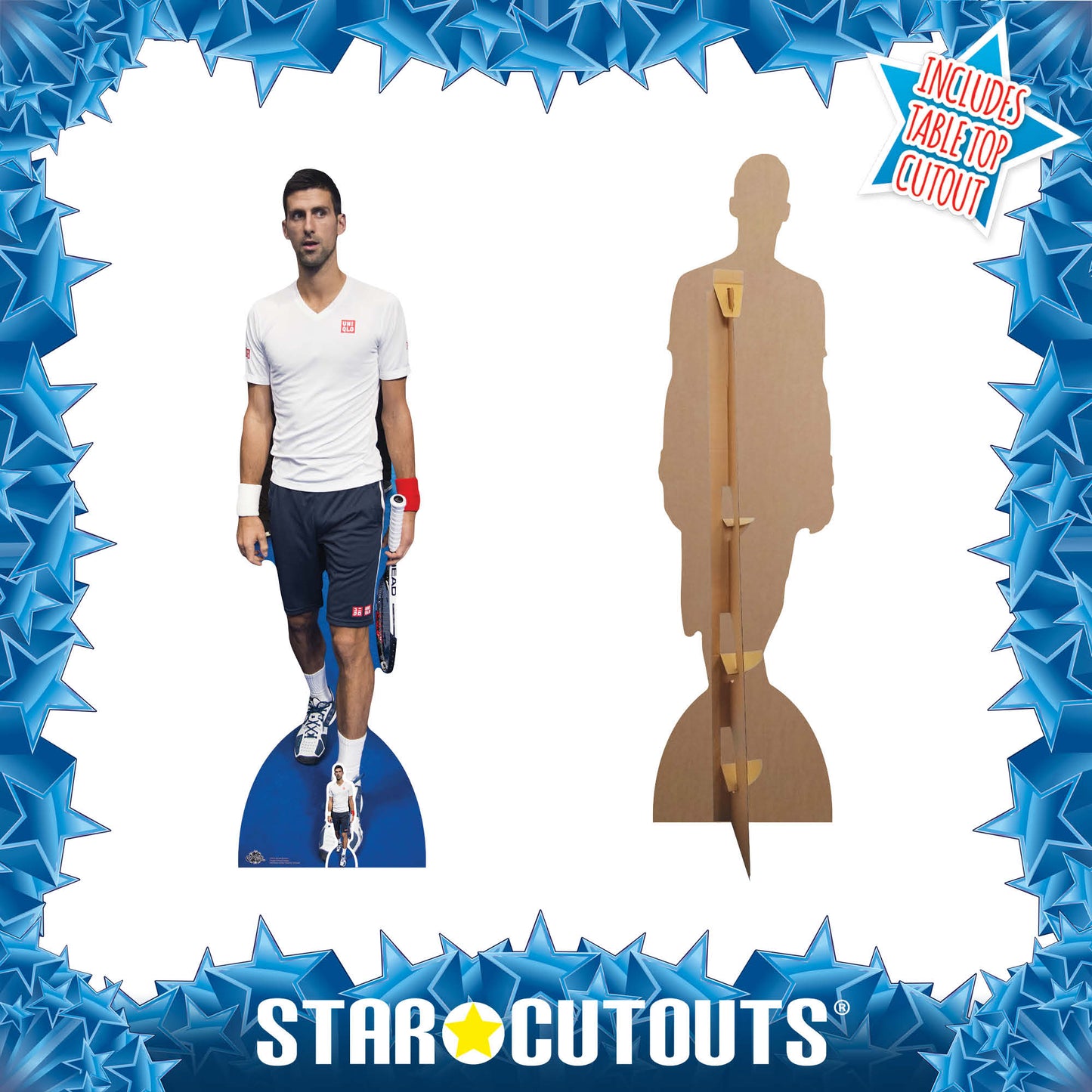 CS676 Novak Djokovic Height 186cm Lifesize Cardboard Cut Out With Mini