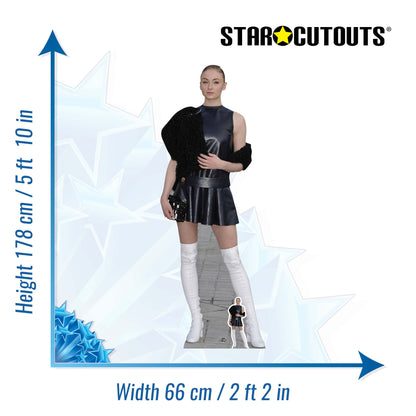 CS677 Sophie Turner Height 178cm Lifesize Cardboard Cut Out With Mini