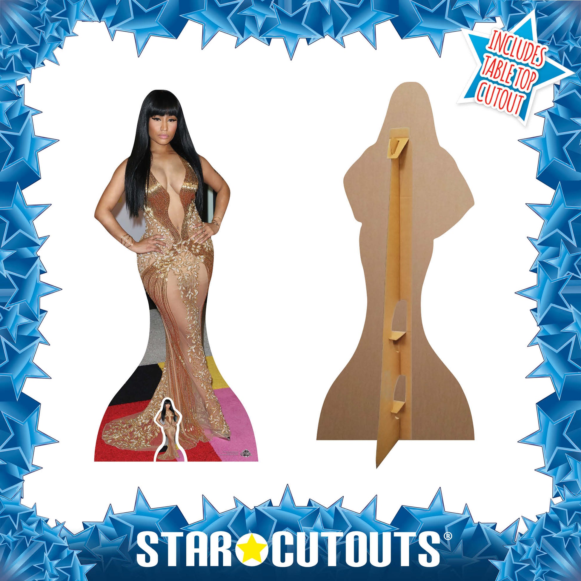 CS679 Nicki Minaj (Gold Dress) Height 163cm Lifesize Cardboard Cut Out Star Cutouts CS679 Nicki Minaj (Gold Dress) Height 163cm Lifesize Cardboard Cut Out Star Cutouts
