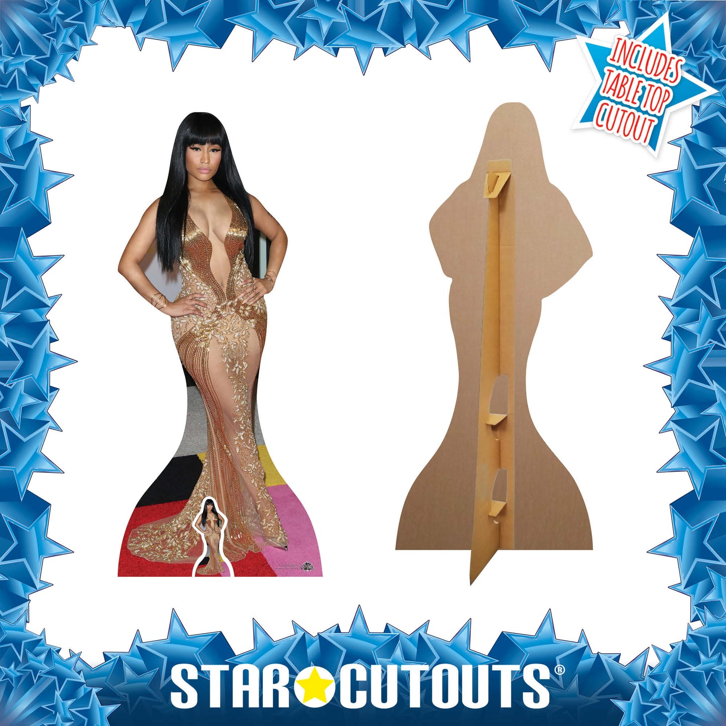 CS679 Nicki Minaj (Gold Dress) Height 163cm Lifesize Cardboard Cut Out With Mini