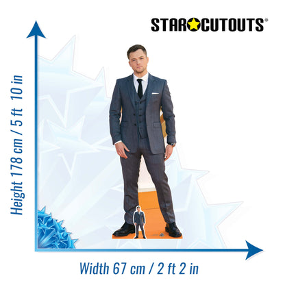 CS691 Taron Egerton Height 178cm Lifesize Cardboard Cut Out With Mini