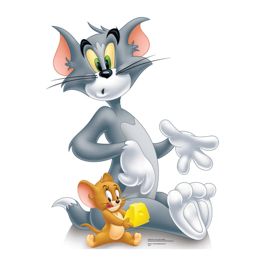 SC696 Tom and Jerry with Cheese Cardboard Cut Out Height 98cm