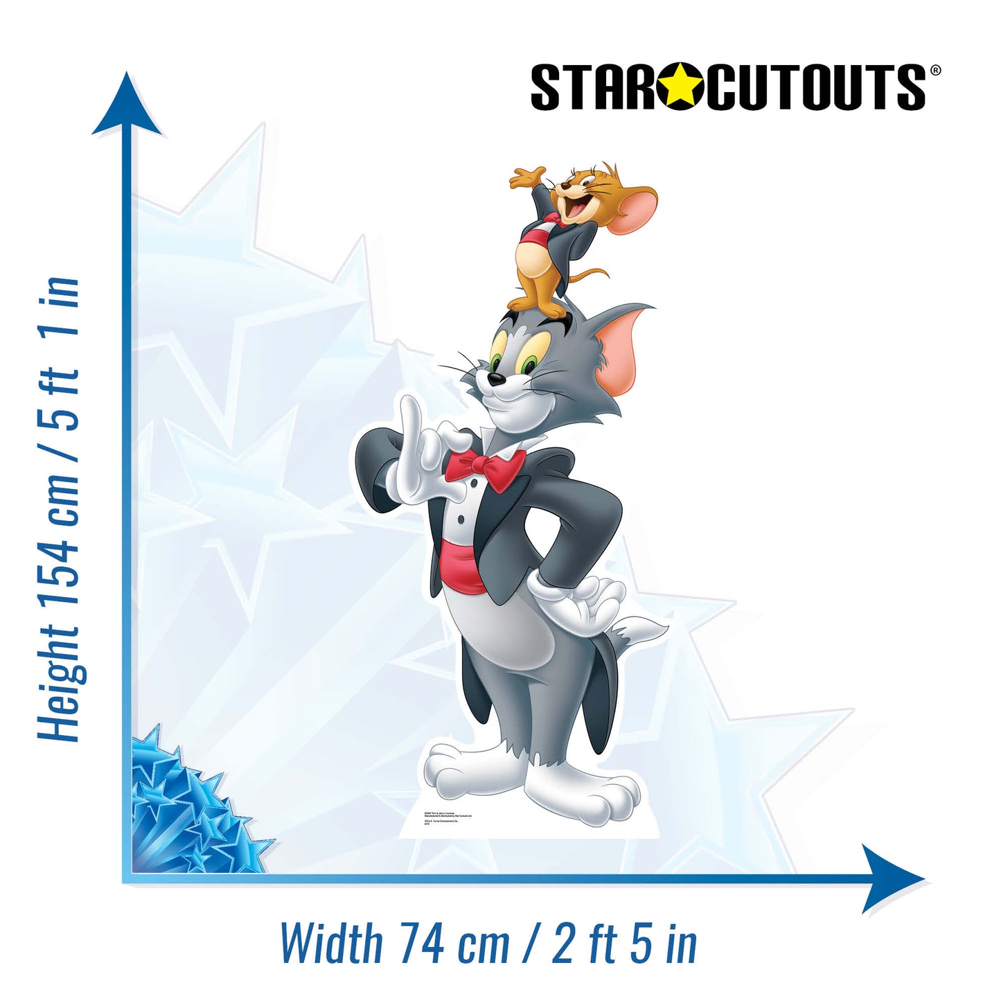 SC697 Tom and Jerry in Tuxedos Cardboard Cut Out Height 154cm