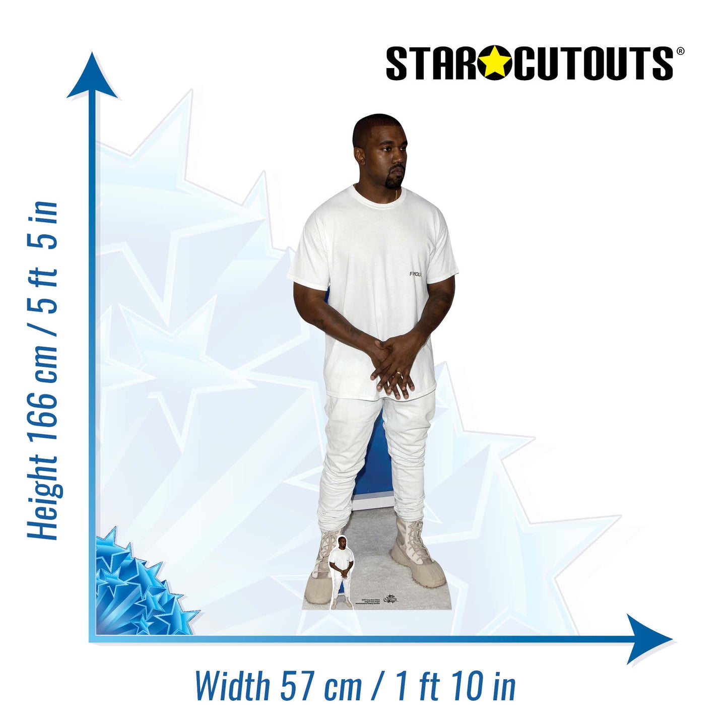 CS701 Kanye West (T-shirt) Height 166cm Lifesize Cardboard Cut Out With Mini