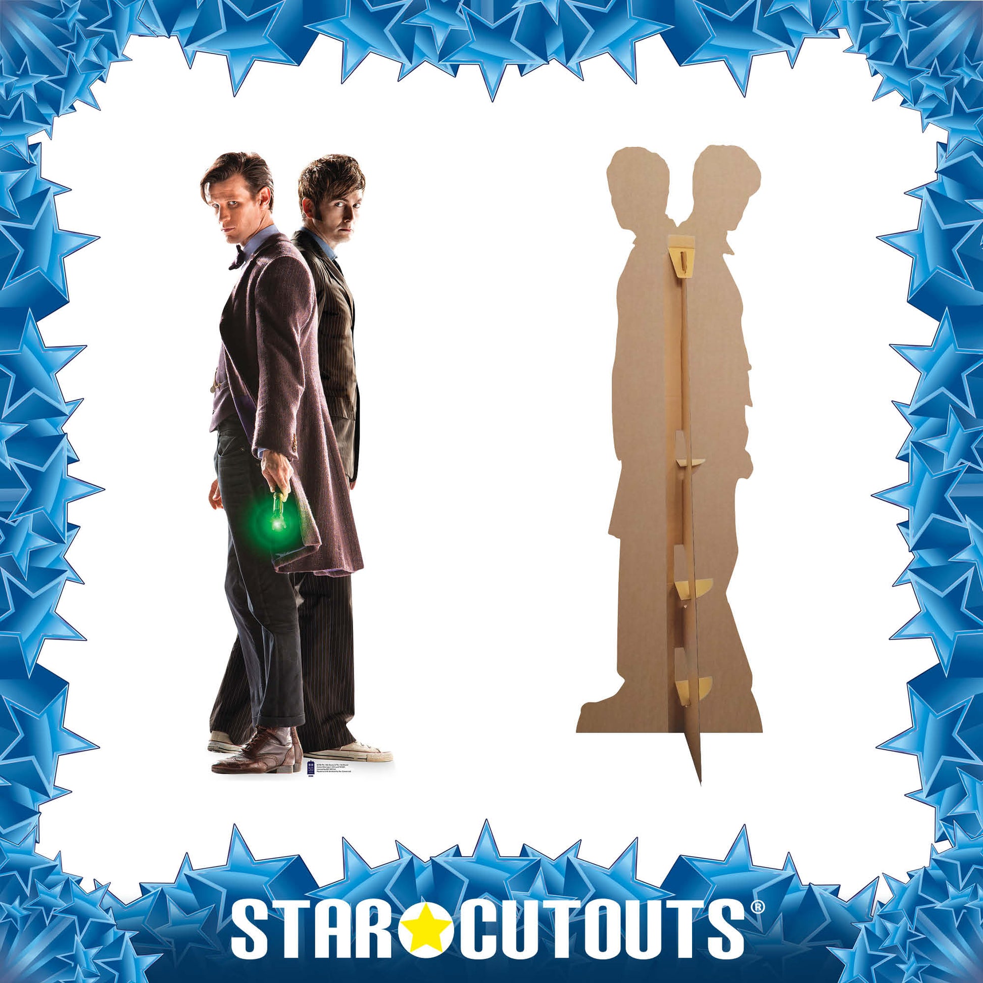 10th & 11th Doctor 50th Anniversary Special Matt Smith and David Tenant Cardboard Cut Out Height 182cm - Star Cutouts