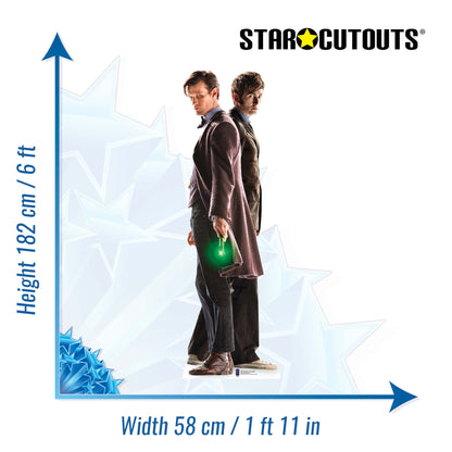 10th & 11th Doctor 50th Anniversary Special Matt Smith and David Tenant Cardboard Cut Out Height 182cm - Star Cutouts