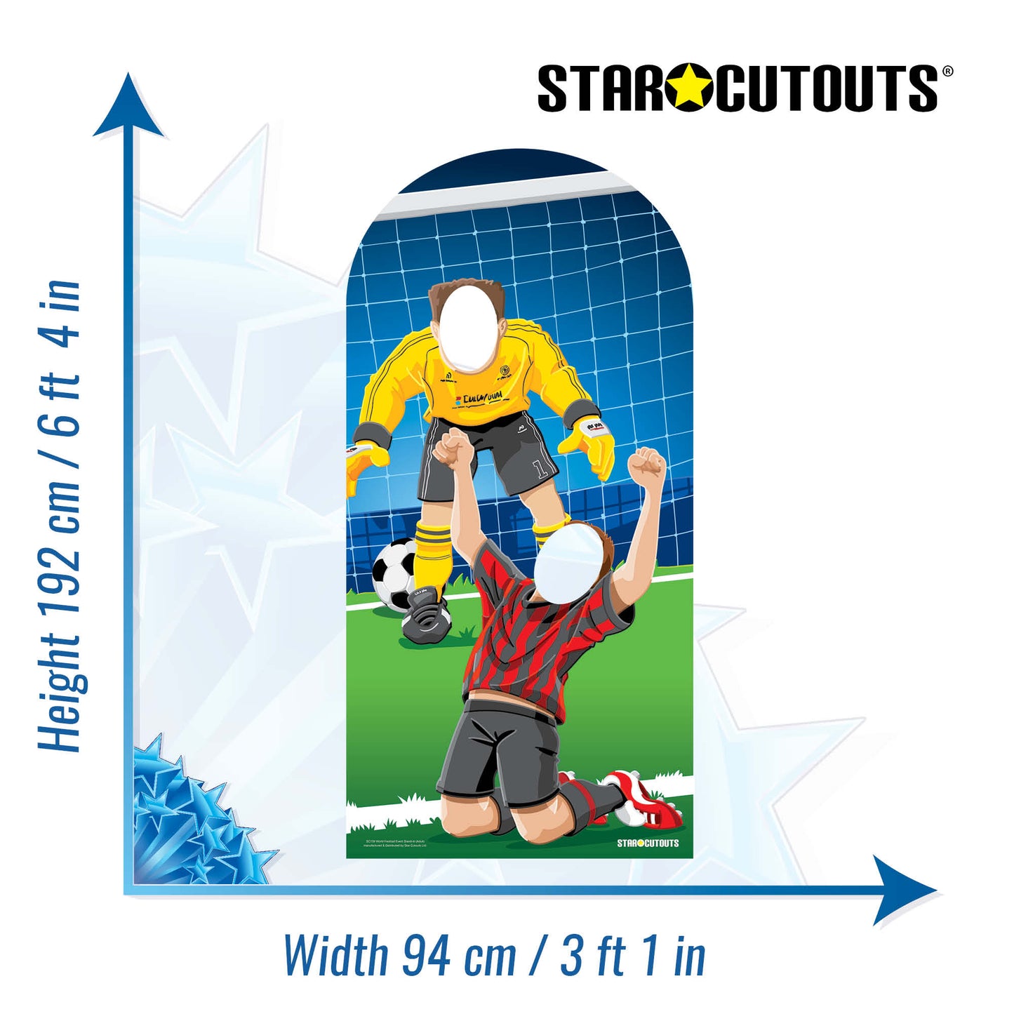 SC708 World Football Event Stand In Adult Cardboard Cut Out Height 192cm