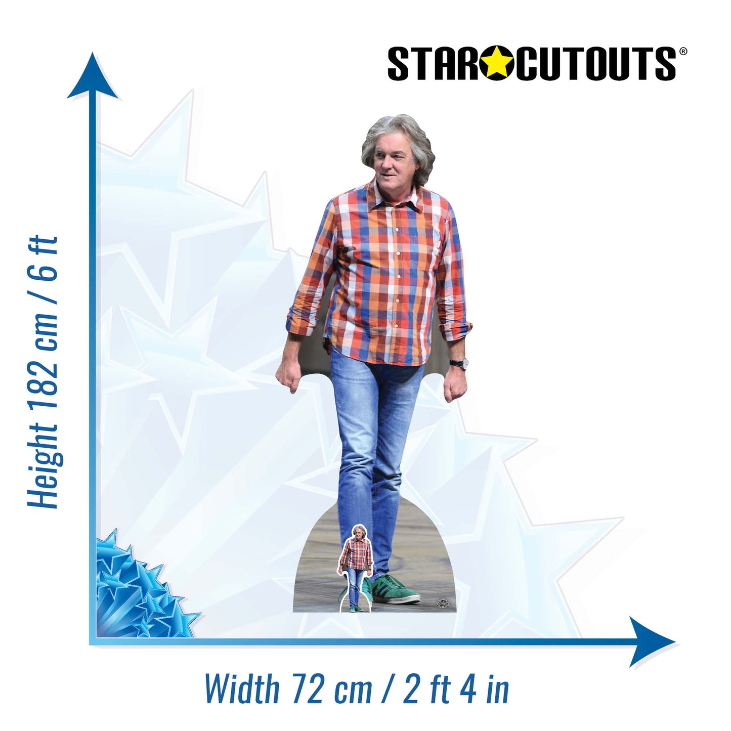 CS713 James May Height 182cm Lifesize Cardboard Cut Out With Mini