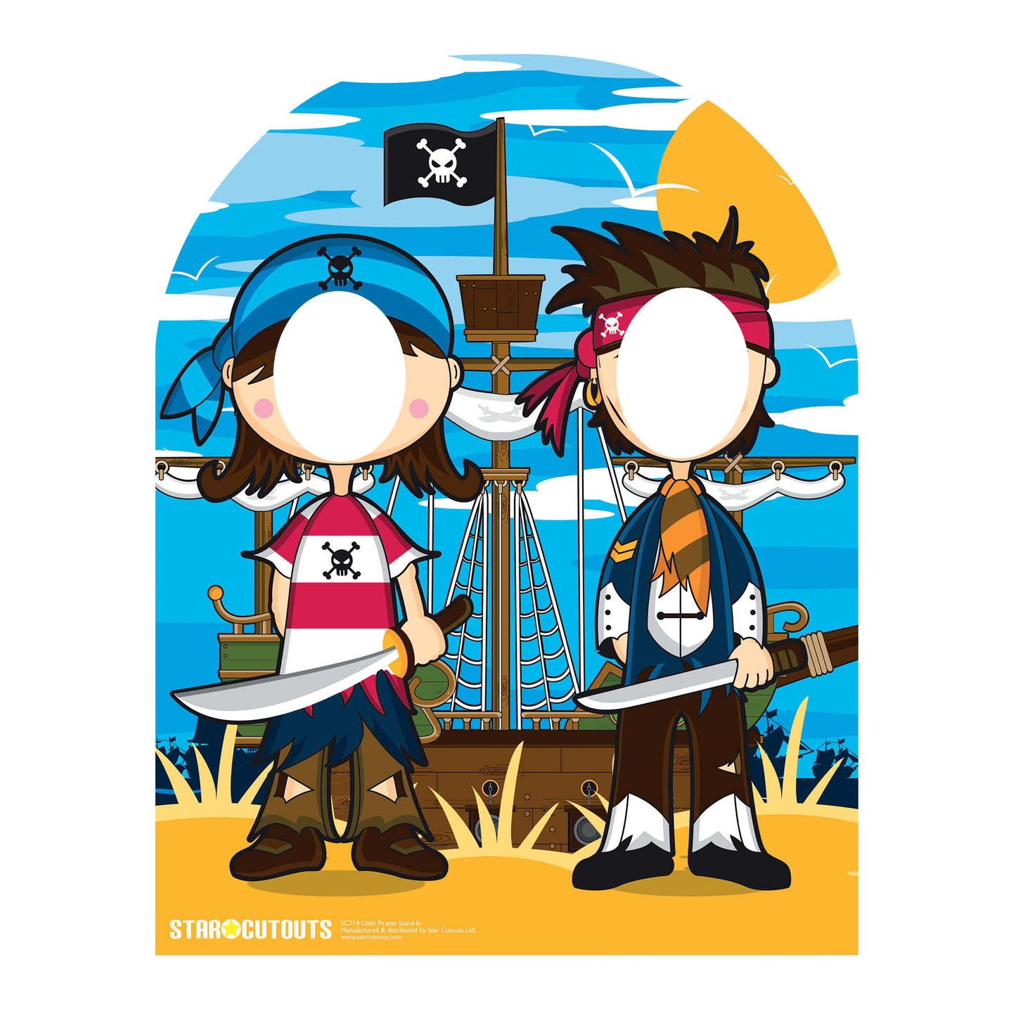 SC714 Pirate Stand In (child-sized) Cardboard Cut Out Height 120cm