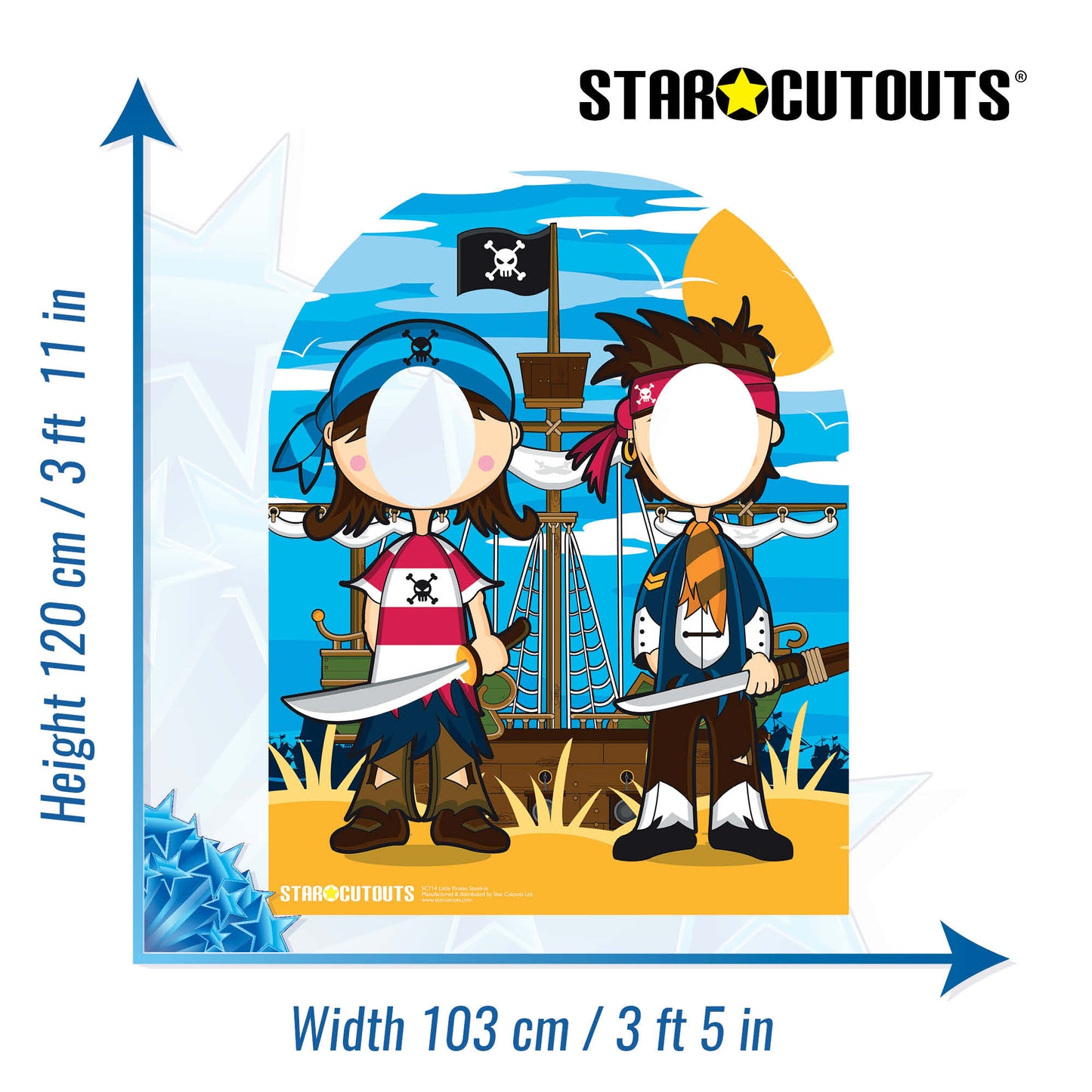 SC714 Pirate Stand In (child-sized) Cardboard Cut Out Height 120cm