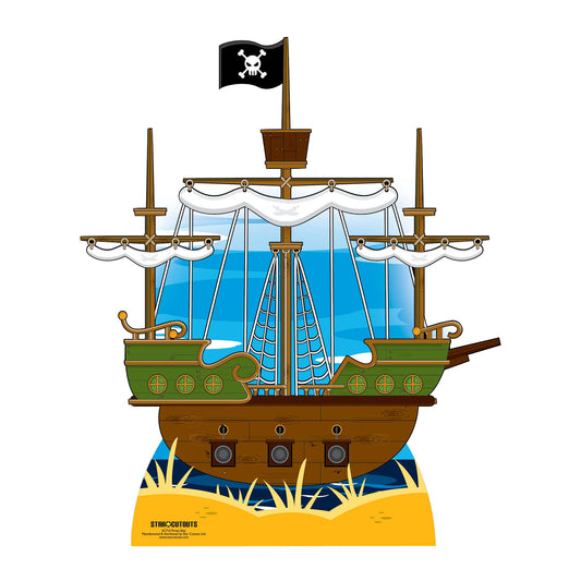 SC715 Pirate ship Cardboard Cut Out Height 120cm