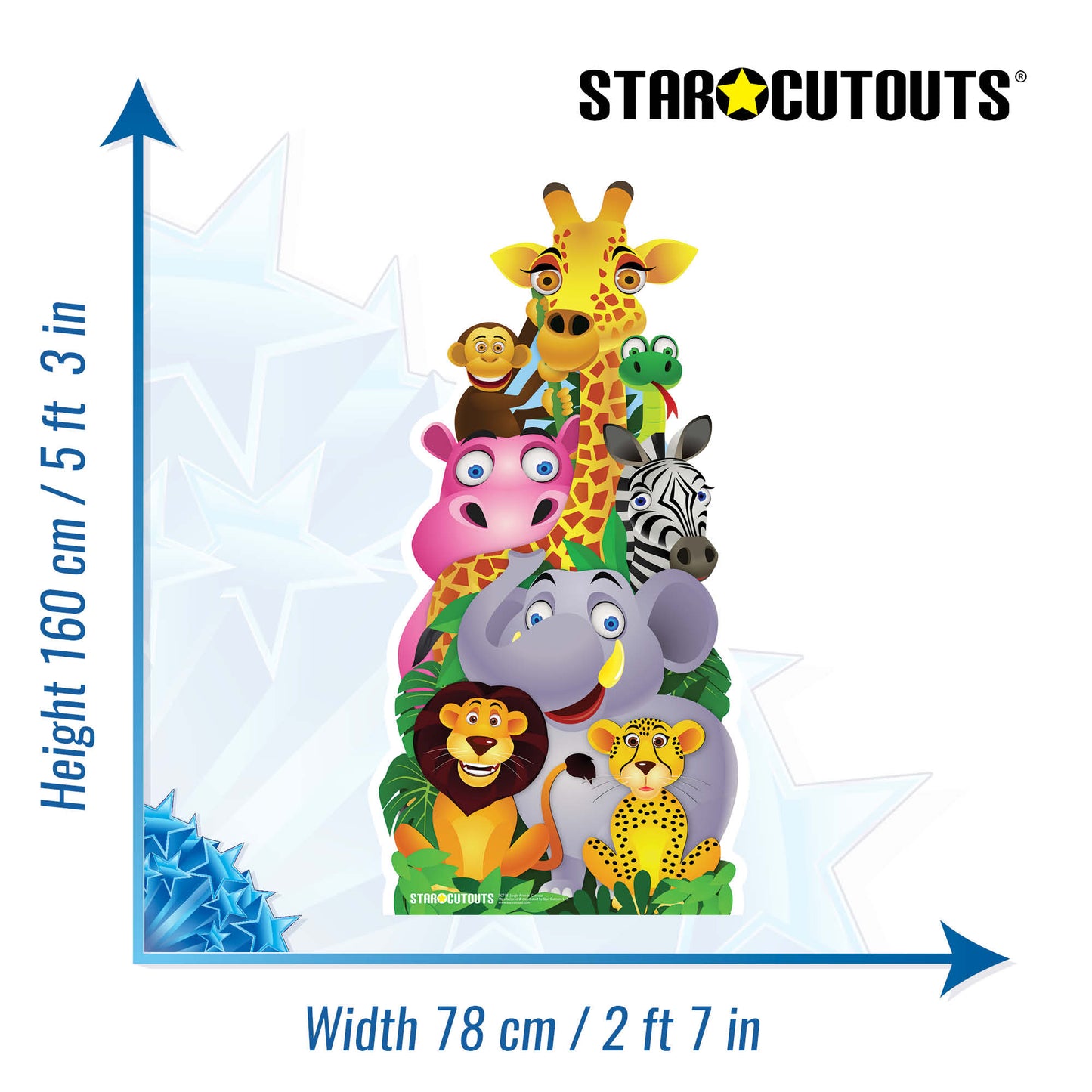 SC718 Jungle pile-up cut-out Cardboard Cut Out Height 160cm