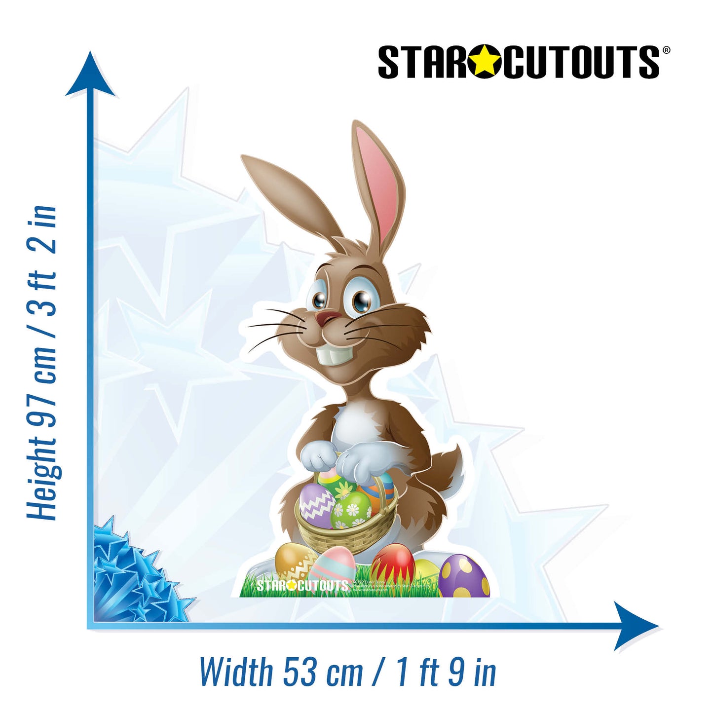 SC722 Easter Bunny Cardboard Cut Out Height 97cm