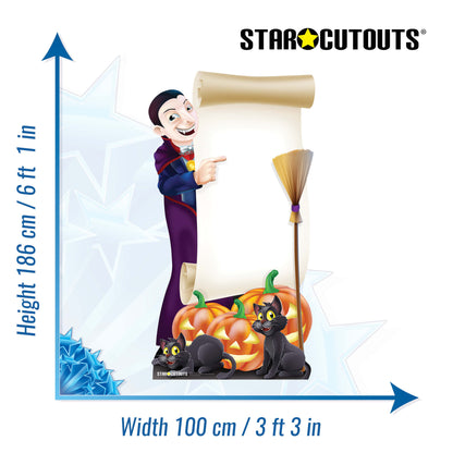 SC723 Halloween Sign Cardboard Cut Out Height 185cm