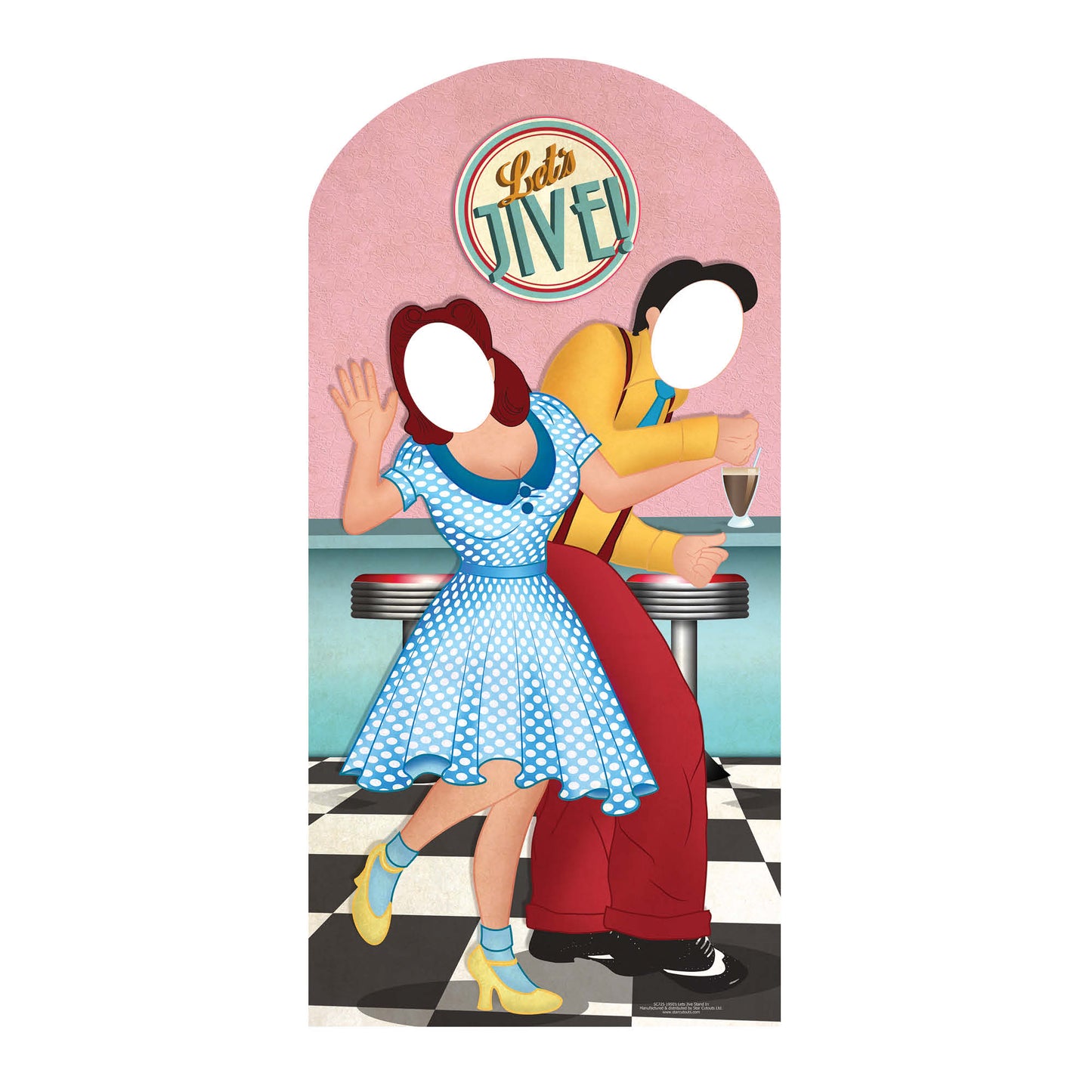 SC725 1950's Lets Jive Stand In Cardboard Cut Out Height 192cm