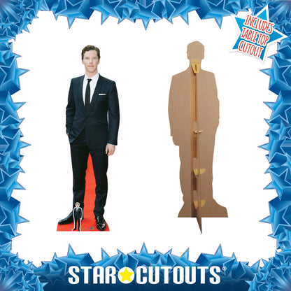 CS726 Benedict Cumberbatch Smart White Pocket Square Height 184cm Lifesize Cardboard Cut Out With Mini