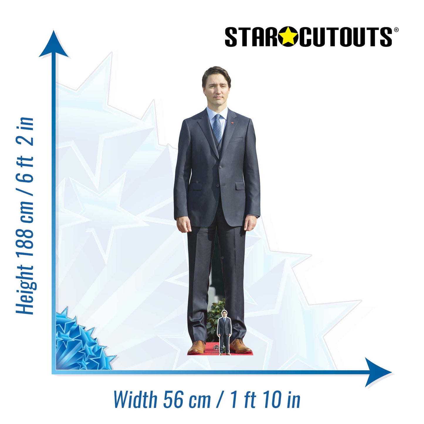 CS732 Justin Trudeau Height 188cm Lifesize Cardboard Cut Out With Mini