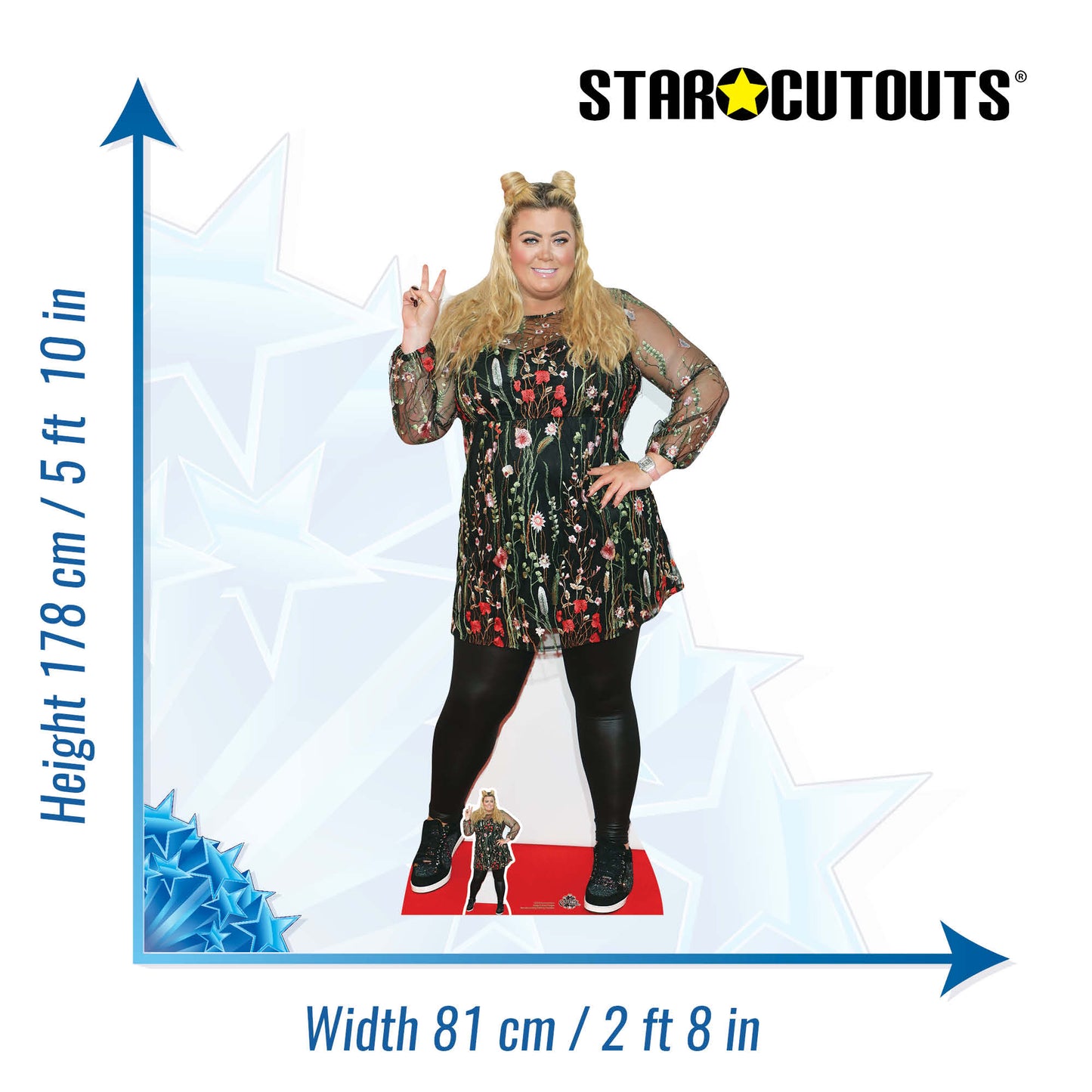 CS733 Gemma Collins Height 178cm Lifesize Cardboard Cut Out With Mini